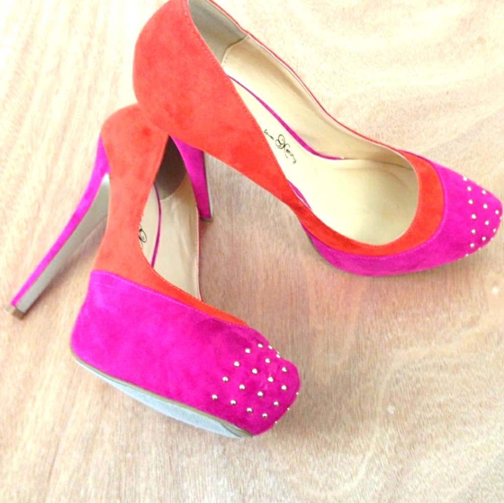 Penny Loves Kenny 5" suede feel studded pump